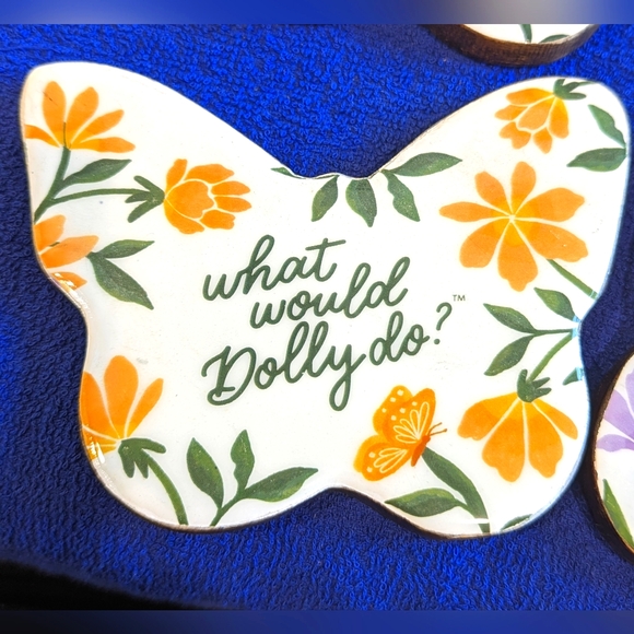 🆕 DOLLY PARTON Butterfly Coaster Set (4) by Dolly Parton Collection - Picture 6 of 8